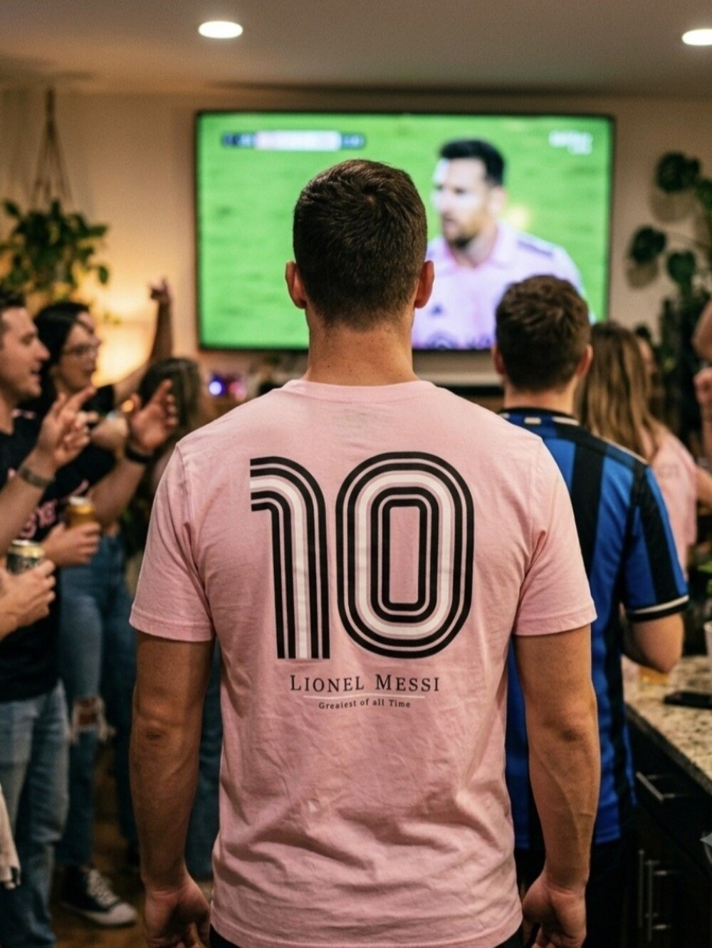 ADIDAS Lionel Messi #10 GOAT Graphic Tee Pink Shirt